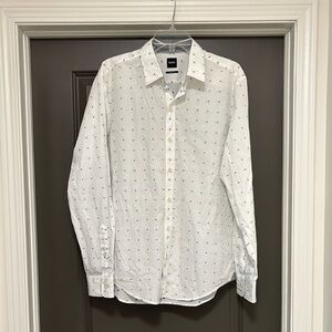 Hugo Boss white blue dress shirt L